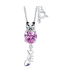Cat and Fishbone Kids Necklace SPE-613
